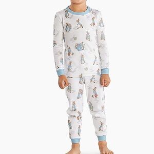 Pottery Barn Kids / Beatrix Potter / Peter Rabbit Kids White and Blue Pajamas
